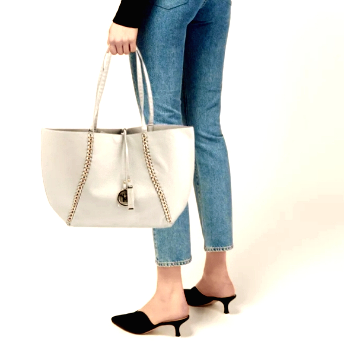 Badgley Mischka Vegan Leather Chain-Linked Tote W/ Tags